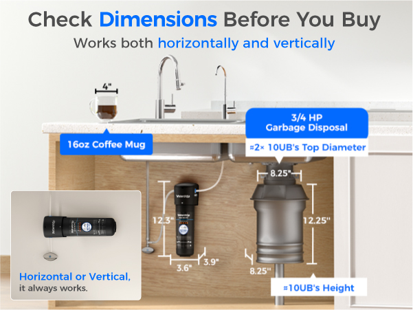 Waterdrop 10UB Under Sink Water Filter System with Dedicated Faucet