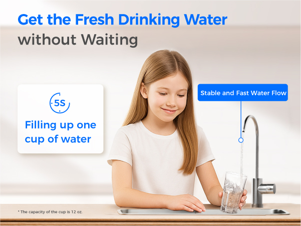 Waterdrop 10UB Under Sink Water Filter System with Dedicated Faucet