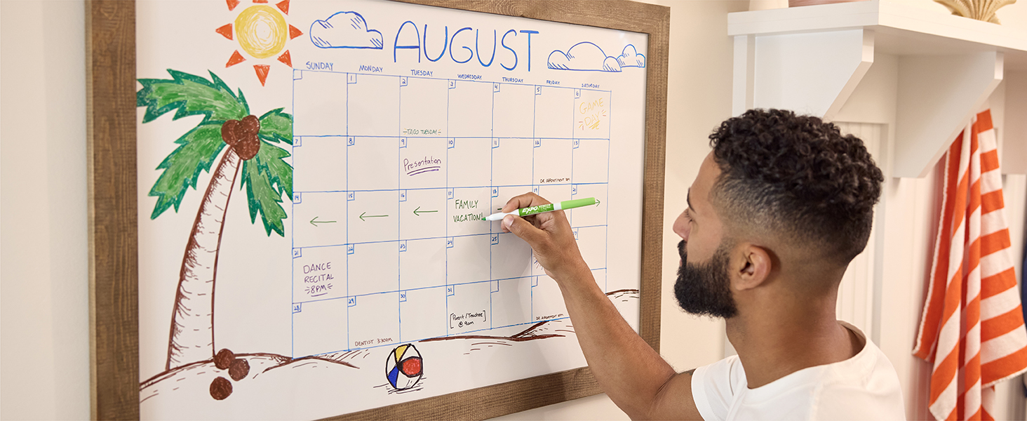 EXPO Dry Erase Markers, Low Odor Ink, Black, Fine Tip, 12 Count - Whiteboard, Calendar, Organization, Essential Supplies for Office, School, Classroom, Teachers