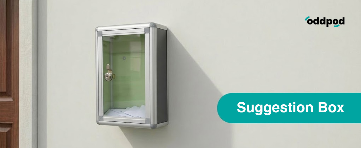 oddpod™ Multipurpose Wall-Mounting Letter Box/Suggestion Box/Complaint Box/Ballot Box/Donation Box with Lock- Transparent