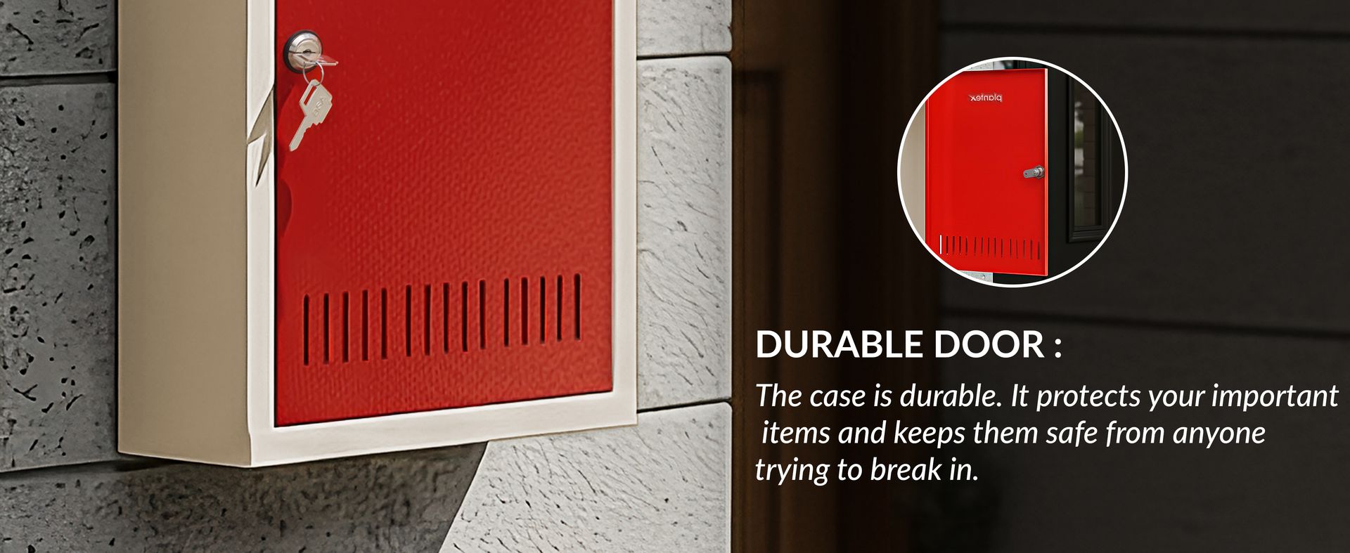 Plantex Letter Box for Home/GI Steel Mail Box/Suggestion Box for Office/Complaint Box for Hote/Post Box for Home Gate & with Secure Lock - (Red & Ivory) - Big Size Wall Mounted