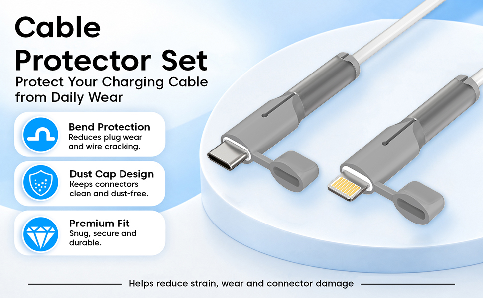 Sounce Type C Cable End Protector Silicone Cap, Grey