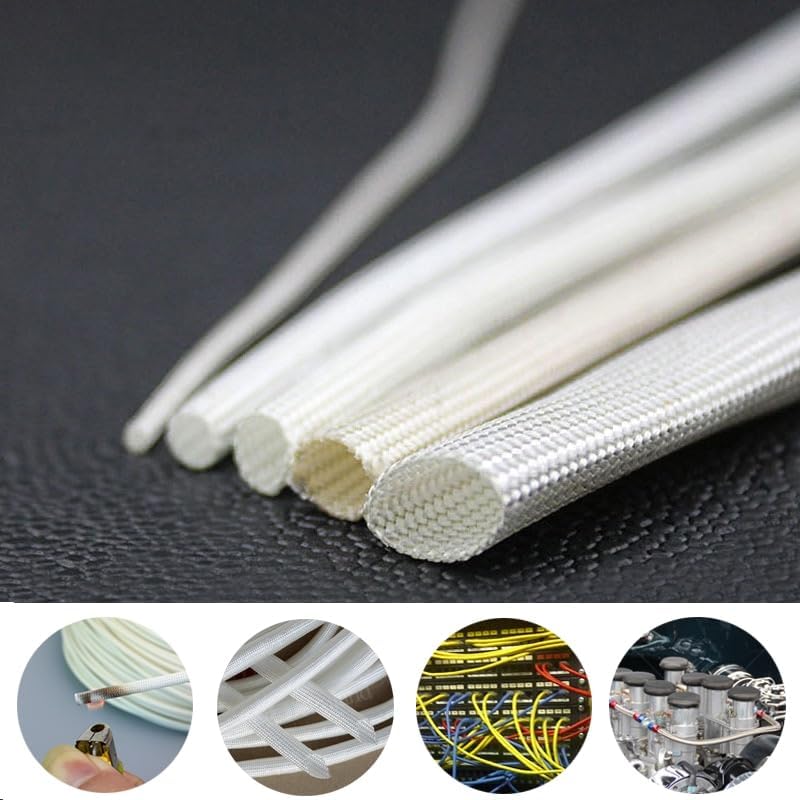 8 Meters Fiberglass Insulation Sleeves, Wire sleeve, sleeve for good wire protection, 8 Different Size(1mm, 2mm, 3mm, 4mm, 5mm, 6mm, 8mm, 10mm) Each 1 Meter