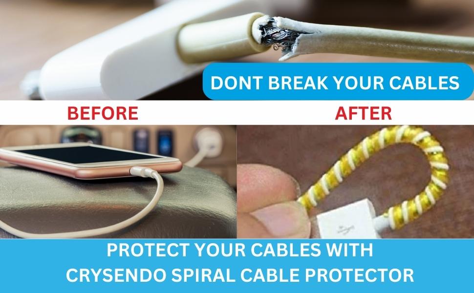 Spiral Triple Colour Cable Protector 1.5M- 2pcs | Super Long Size Cable Cord Protectors Winders for All Mobile Phone Charging Cable and Earphone (Green)