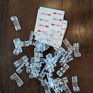 Adhesive Cable Clips, Upgraded Wall Wire Clips for Cable Management, Strong Cord Clips Wire Holders for Wall, Under Desk, Diwali Lights Clips, Car, Electric Wires Hooks (Clear) (Pack of 60)