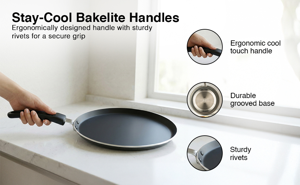 Prestige Non-Stick Dosa Tawa 27.5cm | OSP IB | Gas & Induction Compatible | PFOA Free | Metal Spoon Friendly | Sturdy Handle | 1Y Warranty | ISI Certified