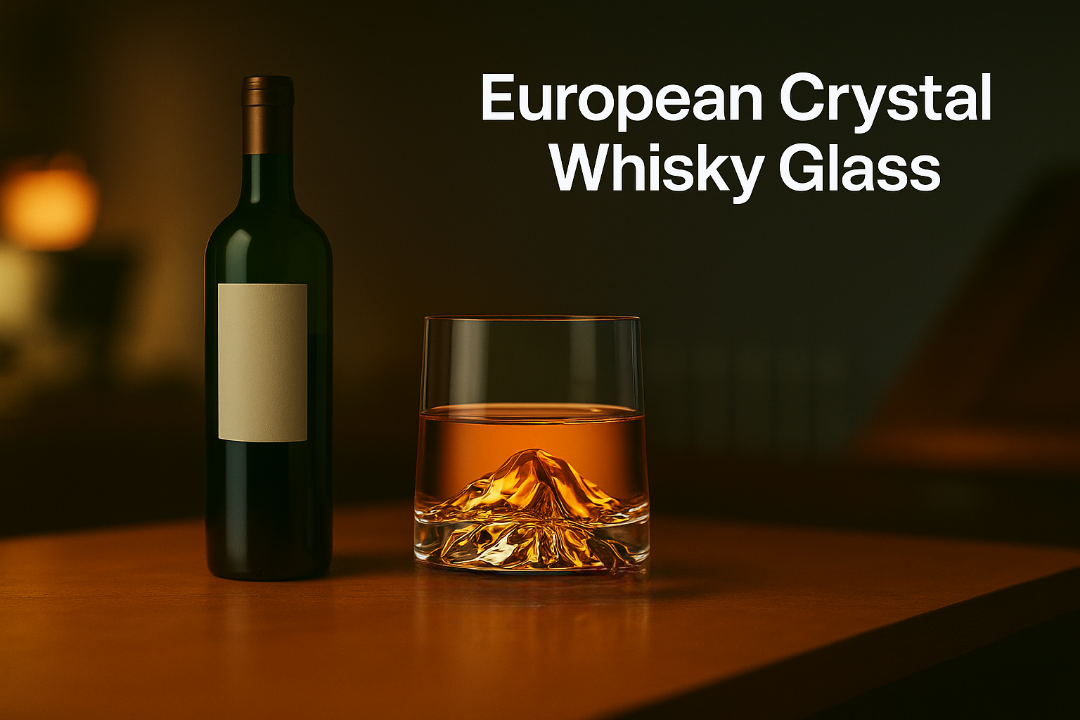 Premium Mountain Base Whiskey Glass Set of 2, 230ml Crystal Tumblers for Bourbon, Scotch & Cocktails (2, Everest)