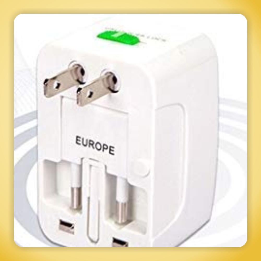 2 USB Universal Travel Adapter with Built in Dual USB Charger Ports Plug International Travel Adapter All in One Portable Travel Adapter