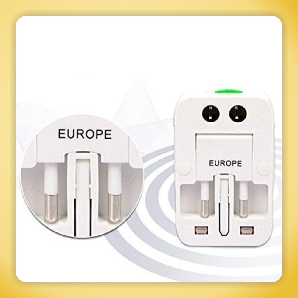 2 USB Universal Travel Adapter with Built in Dual USB Charger Ports Plug International Travel Adapter All in One Portable Travel Adapter