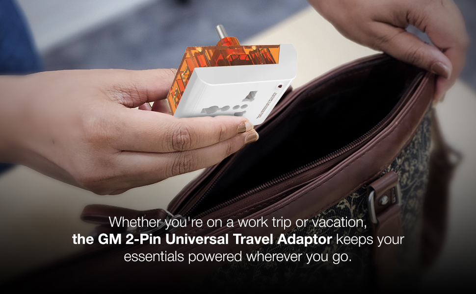 GM 6AMP 2-Pin Multi Plug Adapter | Universal Travel Adapter | Supports 2-Pin & 3-Pin Plugs | Multiple Charging Ports | Charge Smartphones, Laptops & Other Devices | Compact & Reliable | GM 3011
