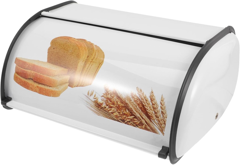PRETYZOOM Metal Bread Storage Container Bread Box Lids Home Kitchen Countertop Storage Boxes