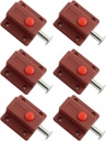 6 Pcs Automatic Spring Loaded Sliding PVC Door Lock, Brown