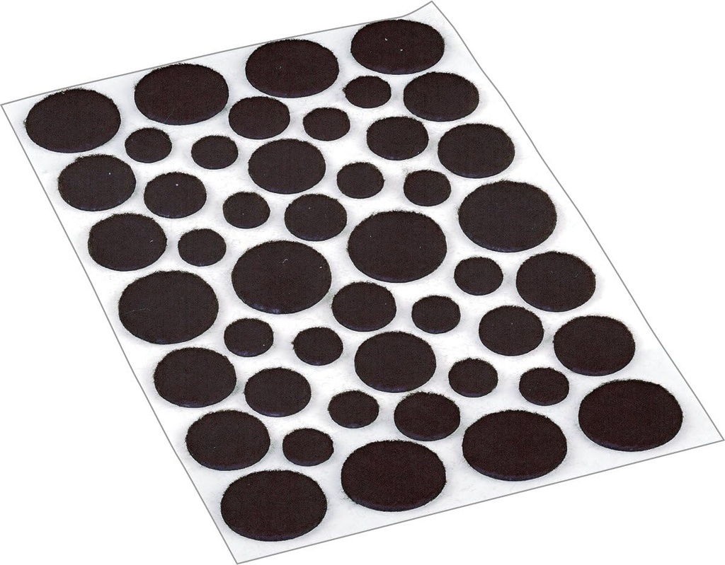 Shepherd Hardware 9425 Self-Adhesive Felt Surface Protection Pads, Assorted Sizes, 46-Count, Brown