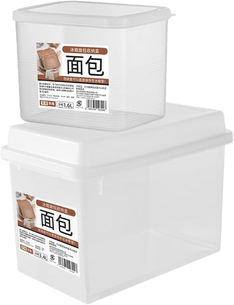 2pcs Breadbox Airtight Storage Bread Storage Box Bread Container Loaf Holder for Container