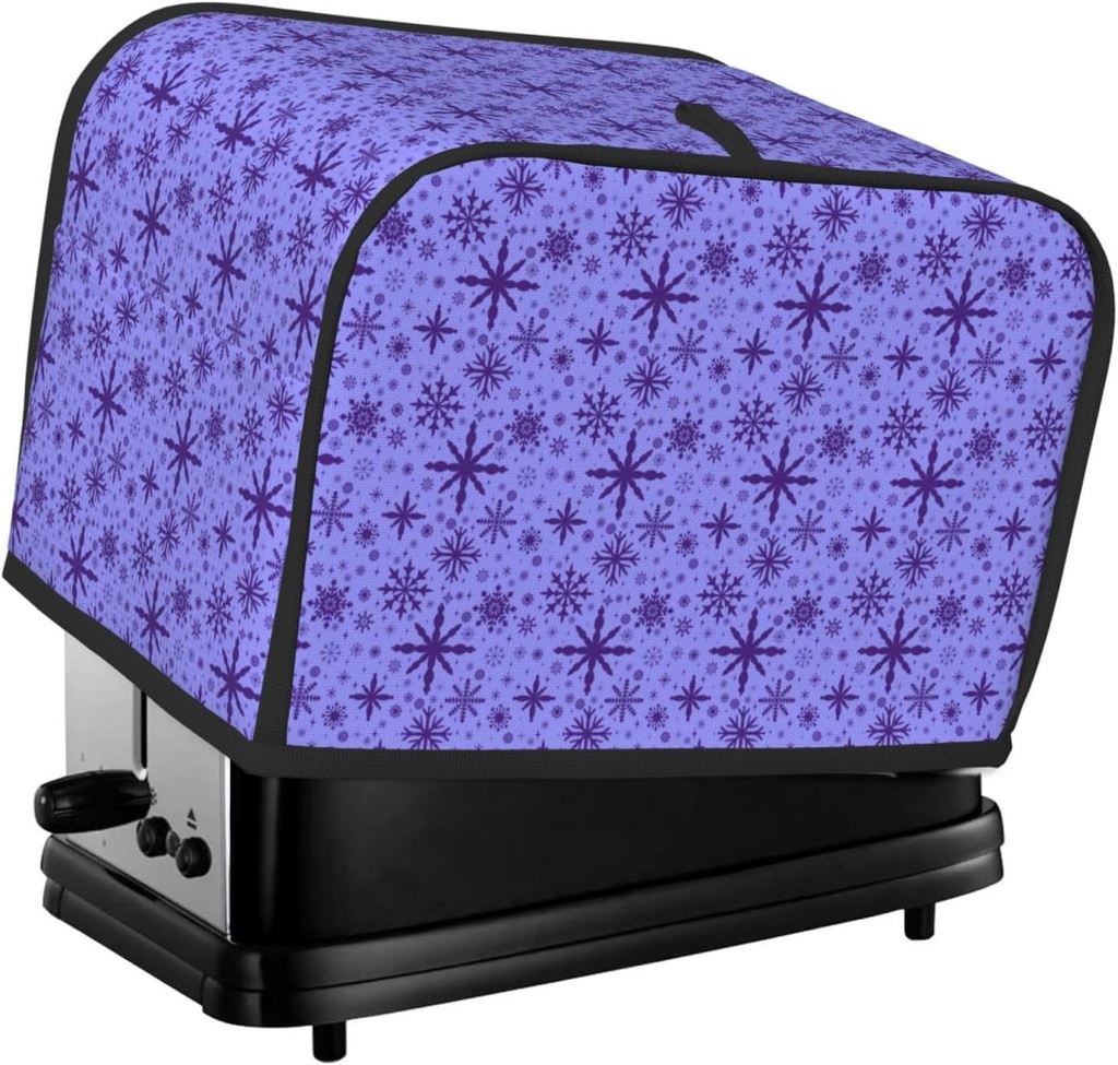 Oven Cover Kitchen Bread Machine Protector,2 Slice Toaster Cover For Home,Kitchen Small Appliance-Purple Snowflake Elegance