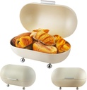 Bread Box High Capacity Bread Storage Container Desktop Metal Bread Box Bin Multi-Purpose Storage Box Organizer for Countertop Pastry Entryway Kitchen Pantry, Bread Box