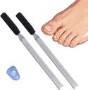 2-Piece Stainless Steel Toenail File for Thick Nails | 4-Sided Design with Non-Slip Grip & Thumb Protector | 7" Durable Metal Nail File for for All, Elderly & Dogs