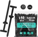 150Pcs Nylon Universal Cable Tie Buckle - New Multifunctional Nylon Zip Ties, Heavy Duty Plastic Rivet T Zip Ties Style, for Daily Maintenance And Fixing Of Automobiles