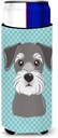 Blue Checkered Schnauzer Ultra Beverage Insulators for slim cans