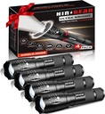 1 Mode Flashlights 4 Pack, Super Bright Zoomable LED Tactical Flashlight High Lumens, Water Resistant Portable Pocket Flash Light for Emergency, Camping, Home, and Gift - SL2000