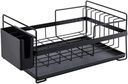 Space Saving Dish Rack Metal Dish Rack Kitchen Storage Organizer Dish Drainer Dish Drying Rack Kitchen Sink Holder Tray For Plates Bowl Shelf Dish Drying Rack ( Color : Black , Size : 41.5*27*18.5cm )