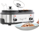 MegaChef Dual 1.5 Quart Crock Buffet Slow Cooker