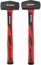 INTERTOOL 3lb (14.5") & 4lb (14.75") Club Hammer Set - Mini Sledge Drilling Hammer - Small Sledgehammer with Heavy-Duty Steel & Shock-Resistant Non-Slip 12” Fiberglass Handle - HT08-0247-0246
