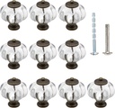 Waziaqoc 10PCS Clear Pumpkin Knobs, Acrylic Cabinet knobs Antique Decorative Knobs Drawer Handle Pulls with Screws for Wardrobe Cupboard Closet Dresser Kitchen Cabinet