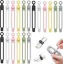 Data Cable Organizer, 2026 NEW Elastic Silicone Cable Ties, Reusable Cable Ties Wire Management Organizer, Multi-Purpose Cord Organizers for Bundling and Fastening Earphone, Phone Charger (12)