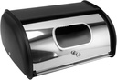 Pilipane Bread Box with Small Window, Bread Box for Kitchen Countertop and Bread Food Storage Container, Bread Keeper with Window, Iron Bread Bin (Black)