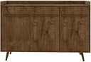 Manhattan Comfort Bradley Buffet Cabinet with Storage, Mid Century Modern Sideboard with 4 Shelves and Soft Close Doors, TV Stand Media Console for up to 50" Screens, 53.54" Long, Rustic Brown