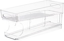 JUOPZKENN Double Layer Kitchen Soda Can Dispenser,Automatic Rolling Transparent Beverage Can Storage Organizer for Refrigerator
