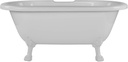 Vintage Tub & Bath Juniper 60 Inch Acrylic Double Ended Clawfoot Tub - Rim Faucet Drillings - Lion Paw Feet