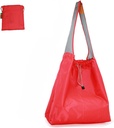 1 Pack Ripstop Nylon Foldable Reusable Grocery Shopping Bag with Pouch & Inner Pocket, Draw-String
