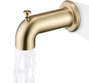 Slip-On Tub Spout with Diverter Long for Bathtub Spout, Fit for 1/2 Inch Slip Pipe, Brushed Gold