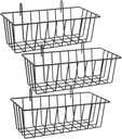 3pcs Wall Mount Baskets Kitchen Decor Bathroom Storage Hanging Wire Baskets