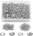 TLKKUE 100 Sets Snap Button, 9.5mm Metal Silver Snaps Buttons for Sewing and Crafting, Open Prong Snaps Buttons Snap Fasteners Kit for Jeans, Fabric, Clothing, DIY Craft, Clothing Fasteners
