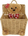 Mikinona Woven Hanging Storage Basket Stackable Wall-mounted Multi-use Desktop Basket for Books Flowers Kitchen Sundries Decorative