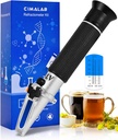 CIMALAB Brix Refractometer, Brix Meter Refractometer with ATC, Dual Scale Refractometer Brix 0-32% & Specific Gravity 1.000-1.130, Lab Refractometer for Wine Making, Beer Brewing, Fruit, Sugar Content