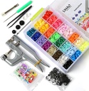 LIHAO Snaps and Snap Pliers Set, 375 Sets T5 Plastic Buttons for Sewing and Crafting