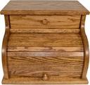 DutchCrafters Amish USA Made Solid Wood Countertop Bread Box with Drawer, Bread Holder for Kitchen Counter, Large Bread Box for Kitchen Countertop (Oak - Medium Walnut)
