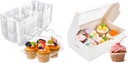 Bundle of 20 Pack Cupcake Containers and 15 Pack Cupcake Boxes for 80 Cupcakes Muffins