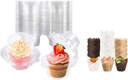 Bundle of 100 Pack Cupcake Containers and 200 Pcs Tulip Cupcake Liners for Baking Muffin Liners