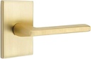Emtek Passage Set, Modern Rectangular Rosette, Helios Lever, Satin Brass, LH