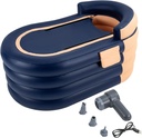 1.8m/5.9ft Portable Inflatable Hot Tub with Electric Air Pump, Outdoor & Indoor Freestanding Foldable Spa Tub, Inflatable Bathtub for Swimming Pool Family Bathroom Outdoor Travel
