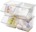 Tea Bag Organizer Coffee Pod Holder K Cup Holder, Stackable Acrylic Desk Organizer Box with Lid, 4 Pack