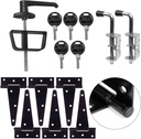 5-Key Double Door Shed Hardware Kit - Complete with Hinges, Latches, and L-Handle Lock - Includes Window and Door/Window Hinge Set, for Gates, playrooms