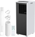 8,000 BTU Portable Air Conditioner, 3-in-1 Portable AC - Built-in Cool, Dehumidifier & Fan, Cools up to 350 Sq.Ft, Floor Quiet AC Units with Remote, 24H Timer, Caster Wheels for Home/Office, Gray