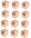 Cupcake Packaging Boxes 12 Pack Lids for Storing Displaying Cakes Candies Chocolates