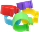 Mutai 16mm Chicken Identification Band 50PCS 16mm 5Color Plastic Poultry Chickens Ducks Leg Rings Clip-On Round Tags Poultry Identification Bands